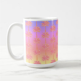 Tropical Sunset Island Girl Pink Palm Tree Tasse