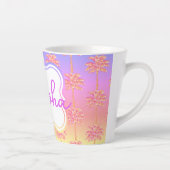 Tropical Sunset Island Girl Pink Palm Tree Tasse (Rechts)
