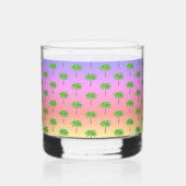 Tropical Sunset Island Green Palm Tree Whiskyglas (Rückseite)