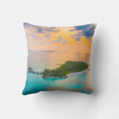 Tropical Sunset Island Throw Pillow | Beach & Ocea Kissen (Rückseite)