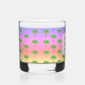 Tropical Sunset Island Time Green Palm Tree Whiskyglas (Rechts)