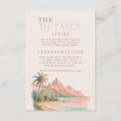 Tropical Sunset Island Watercolor Wedding Details Begleitkarte (Vorderseite)