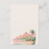 Tropical Sunset Island Watercolor Wedding Details Begleitkarte (Rückseite)