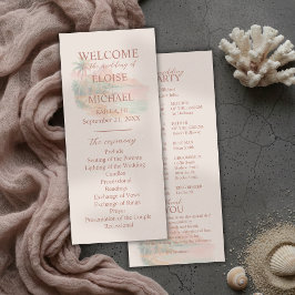 Tropical Sunset Island Wedding Ceremony Program