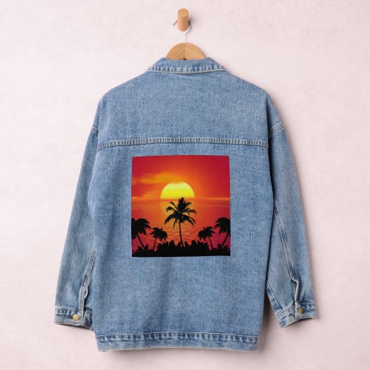 TROPICAL SUNSET JEAN DENIM JACKET JEANSJACKE (Hangar)