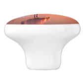 Tropical Sunset Lone Flamingo Keramikknauf (Seitenansicht)