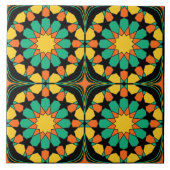 Tropical Sunset Marokkanisches Mosaikmuster Fliese (Vorderseite)