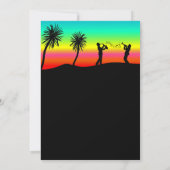 Tropical Sunset Musicians Silhouette Geburtstag Einladung (Rückseite)
