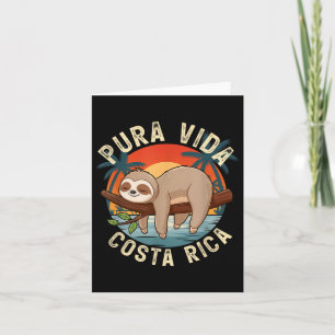 Tropical Sunset Nature Sloth Costa Rica Pura Vida Karte