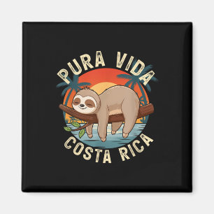 Tropical Sunset Nature Sloth Costa Rica Pura Vida Magnet