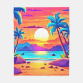Tropical Sunset Oasis Fleecedecke (Vorderseite)