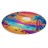 Tropical Sunset Oasis Schneidebrett (Ecke)
