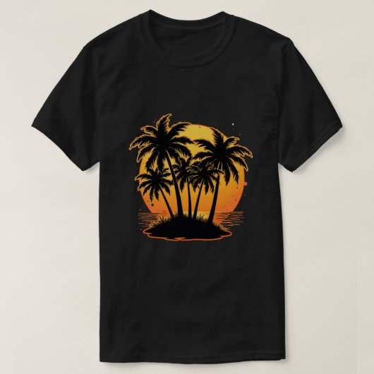 Tropical Sunset Oasis T-Shirt (Design vorne)