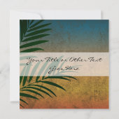 Tropical Sunset Palm Fronds Einladung (Rückseite)