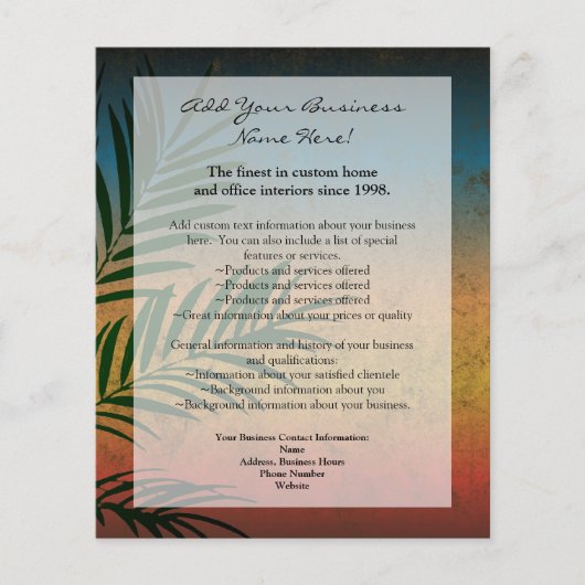 Tropical Sunset Palm Fronds Flyer (Vorne)