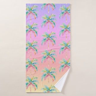 Tropical Sunset Palm Tree  Badehandtuch