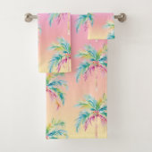 Tropical Sunset Palm Tree  Badhandtuch Set (Insitu)