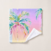 Tropical Sunset Palm Tree  Badhandtuch Set (Waschlappen)