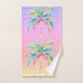 Tropical Sunset Palm Tree  Badhandtuch Set (Handtuch)
