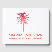 Tropical Sunset Palm Tree Beach Hochzeit Gästebuch (Vorderseite)