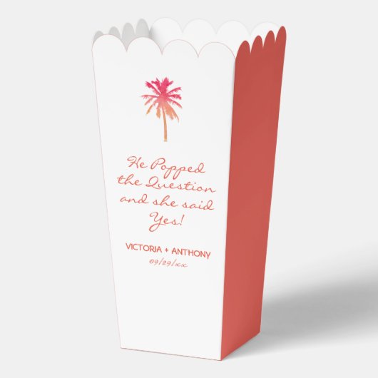 Tropical Sunset Palm Tree Beach Hochzeit Geschenkschachtel (Vorderseite)