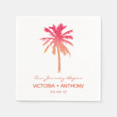 Tropical Sunset Palm Tree Beach Hochzeit Serviette (Vorderseite)