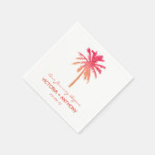 Tropical Sunset Palm Tree Beach Hochzeit Serviette (Ecke)