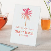 Tropical Sunset Palm Tree Beach Hochzeit Sockelschild (In Situ)