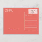 Tropical Sunset Palm Tree Beach Save the Date Ankündigungspostkarte (Rückseite)