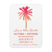 Tropical Sunset Palm Tree Beach Save the Date Magnet (Vertikal)