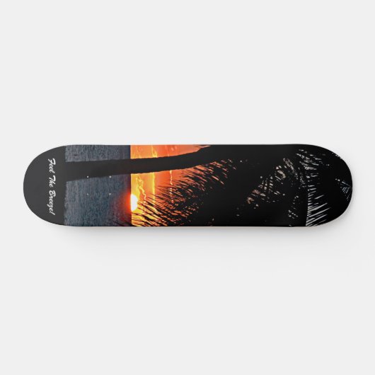 Tropical Sunset Palm Tree Personalize Skateboard (Horizontal)