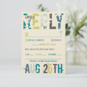 Tropical Sunset Palm Trees Beach Blue Summer UAWG RSVP Karte (Stehend Vorderseite)