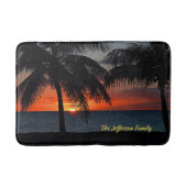 Tropical Sunset Palm Trees Beach Custom Badematte (Vorderseite)