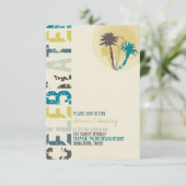 Tropical Sunset Palm Trees Beach Hochzeitsfest Emp Einladung (Stehend Vorderseite)