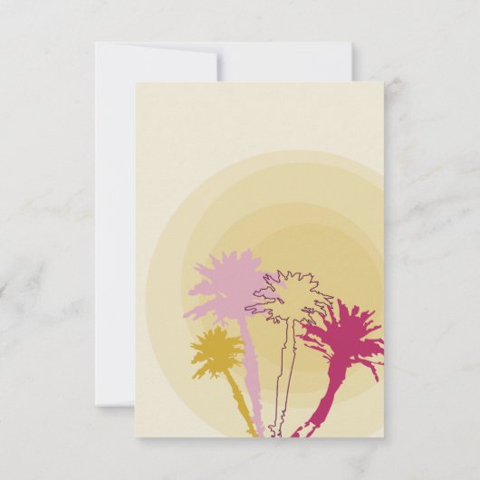 Tropical Sunset Palm Trees Beach Hochzeitsfest Emp Einladung (Rückseite)