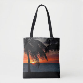 Tropical Sunset Palm Trees Beach Karibik Tasche