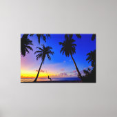 Tropical Sunset Palm Trees Beach Mauer Leinwanddruck (Vorderseite)