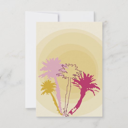 Tropical Sunset Palm Trees Beach Pink Summer UAWG RSVP Karte (Rückseite)