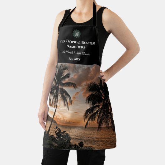 Tropical Sunset Palm Trees Business Custom Schürze (InSitu)