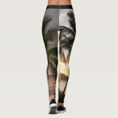 Tropical Sunset Palm Trees Caribbean USVI Leggings (Rückseite)