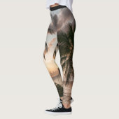 Tropical Sunset Palm Trees Caribbean USVI Leggings (Links)