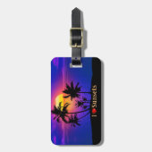 Tropical Sunset Palm Trees Gepäckanhänger (Vorderseite vertikal)