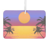 Tropical Sunset Palm Trees Graphic Personalisiert Autolufterfrischer (Rückseite)