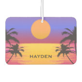Tropical Sunset Palm Trees Graphic Personalisiert Autolufterfrischer (Vorderseite)