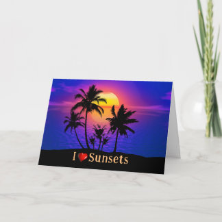 Tropical Sunset Palm Trees Karte