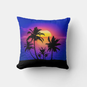 Tropical Sunset Palm Trees Kissen