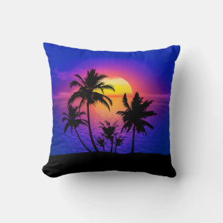 Tropical Sunset Palm Trees Kissen