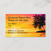 Tropical Sunset Palm Trees Landschaftlich Visitenkarte (Vorderseite)