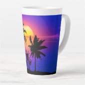 Tropical Sunset Palm Trees Milchtasse (Rechte Ecke)