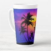 Tropical Sunset Palm Trees Milchtasse (Linke Ecke)